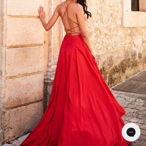 Sherri Hill - Sexy Lace-Up Back A-Line Long Evening Dress